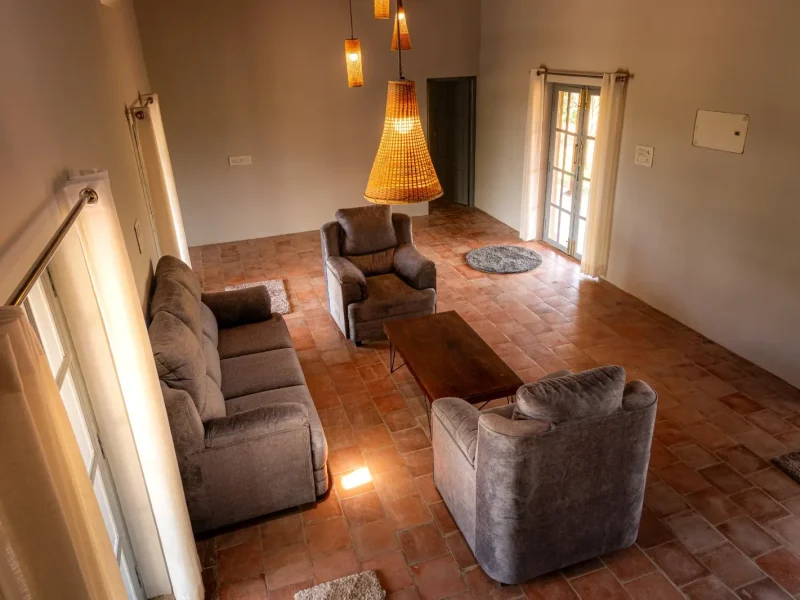 Furnished sitting room at Ficus cottage - Kilukka Farms