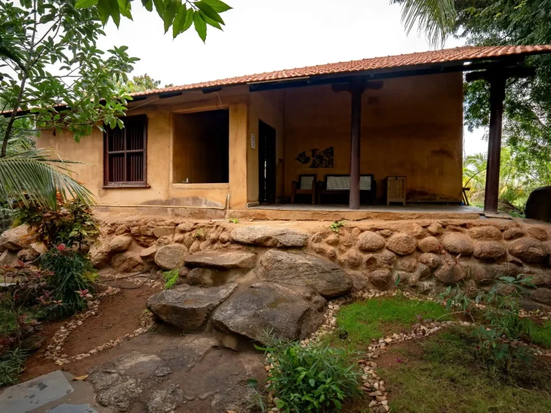 Front view of Mud House at Kilukka Farms- Chennai