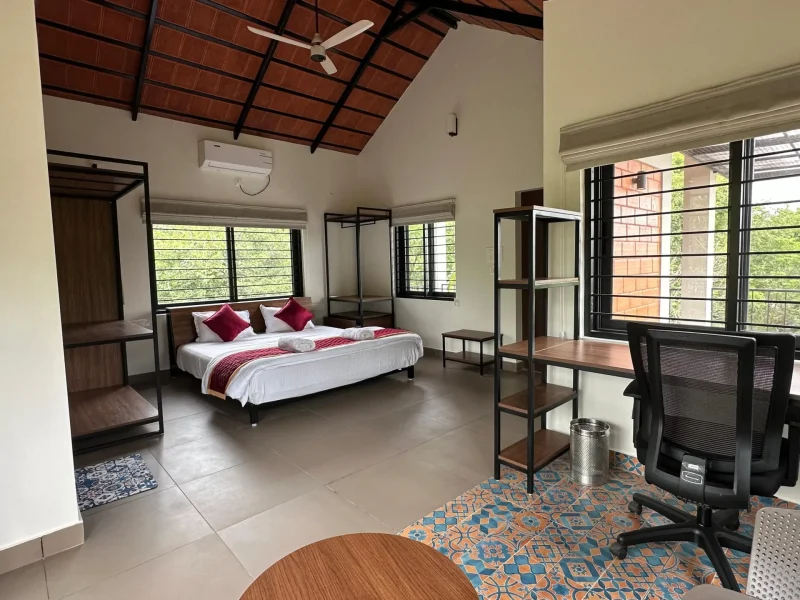 Open bedroom full area view at Macadamia Cottage